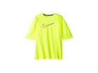 Nike Kids Heather Swoosh Half Sleeve Hydroguard (big Kids) (volt) Boy's Swimwear