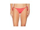 Luli Fama Triana Ribbed Ruched Back Brazilian Tie Side Bottom (rojo) Women's Swimwear
