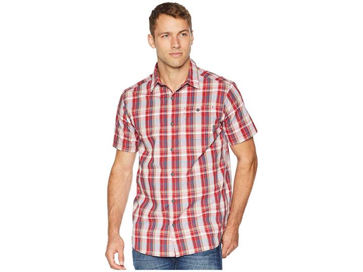 Columbia Boulder Ridge Short Sleeve Top (red Element Plaid) Men's Short Sleeve Button Up