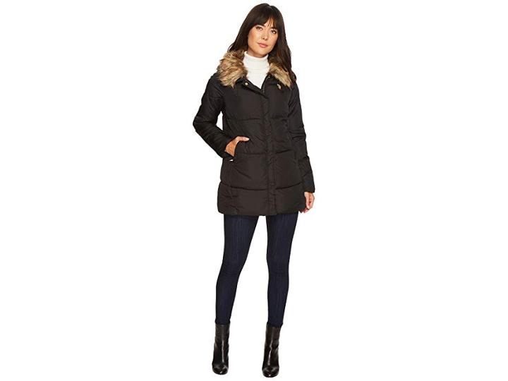 U.s. Polo Assn. Faux Fur Collar Parka (black) Women's Coat