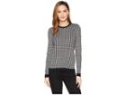 Lauren Ralph Lauren Houndstooth Wool Sweater (polo Black/mascarpone Cream) Women's Sweater