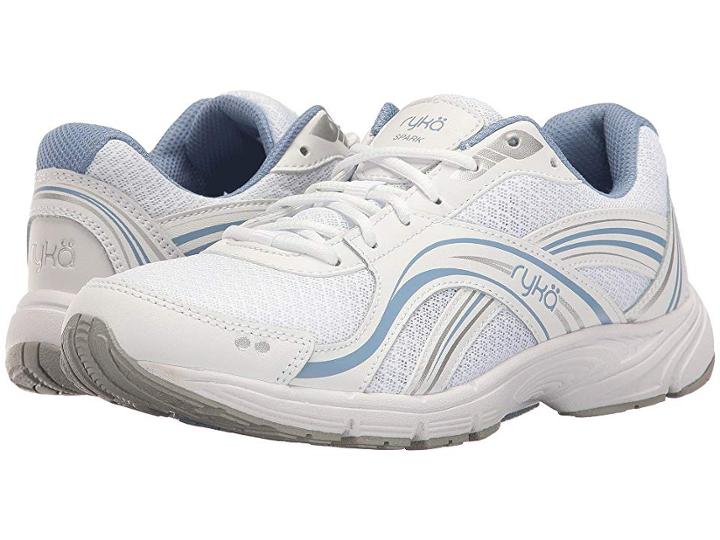 Ryka Spark Smw (white/chrome Silver/metallic Lake Blue) Women's Shoes