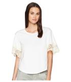 See By Chloe Lace Trim Tee (white) Women's T Shirt