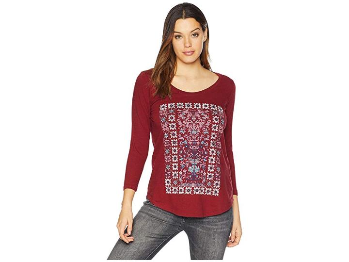 Lucky Brand Floral Tee (biking Red) Women's T Shirt