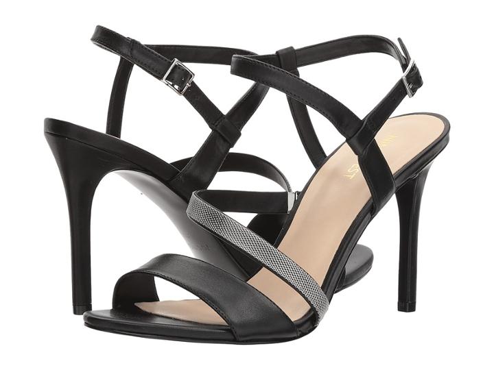 Nine West Mysid Strappy Heel Sandal (black Soft Calf) High Heels