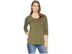 Tribal Long Sleeve Top With Chest Pocket (loden) Women's Long Sleeve Pullover