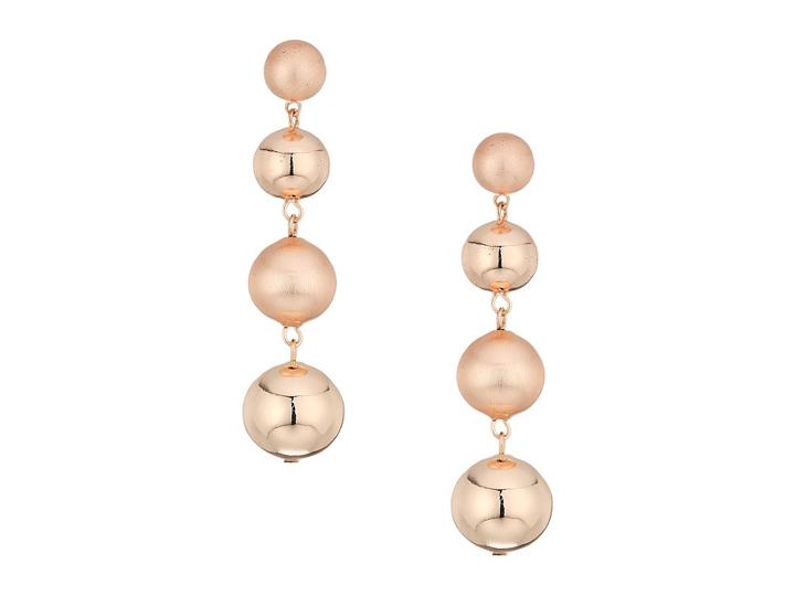Rebecca Minkoff Statement Sphere Drop Earrings (rose Gold) Earring