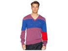 Vivienne Westwood Colorblock V-neck Sweater (red/indigo) Men's Sweater
