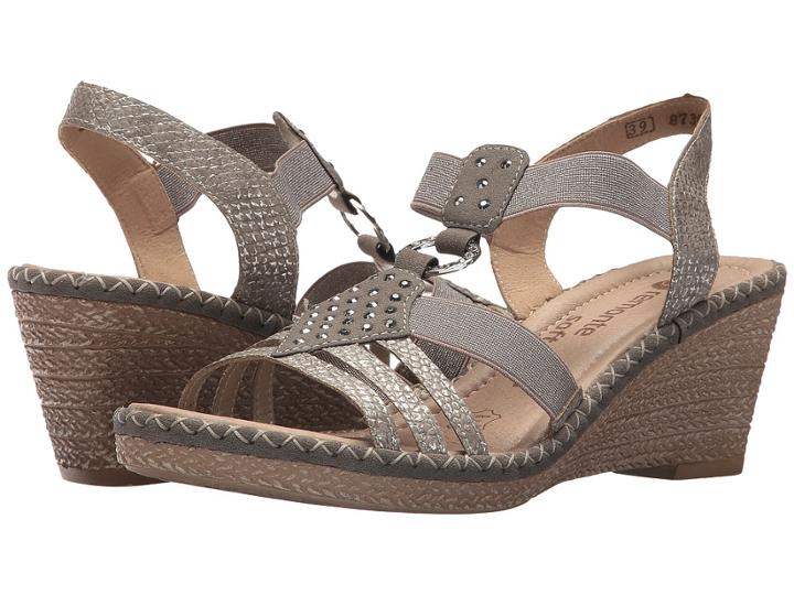Rieker D6768 Ursela 68 (fango/silver/staub/antique) Women's  Shoes