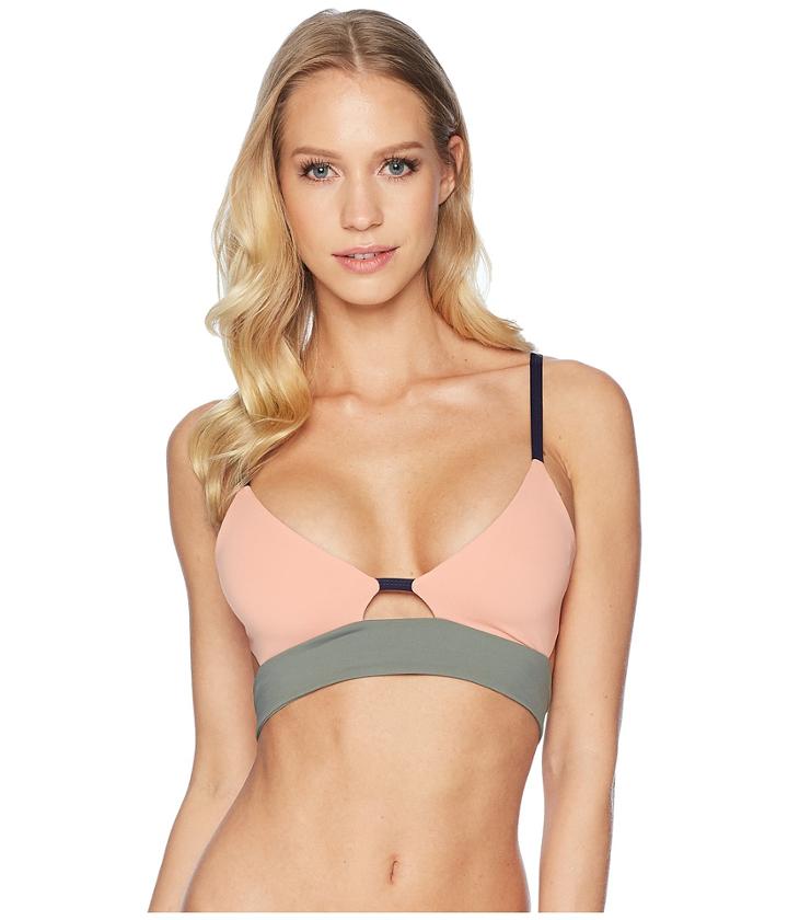 Tavik Juliet Swim Top Color Blocked (desert Clay/cove Grey) Women's Swimwear