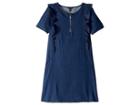 Tommy Hilfiger Kids Short Sleeve Ruffle Denim Shift Dress (big Kids) (madison Wash) Girl's Dress