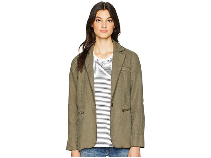 Michael Stars Woven Linen Deconstructed Blazer (camo) Women's Jacket