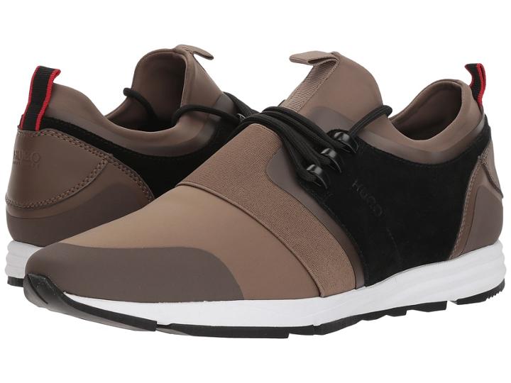 Boss Hugo Boss Hybrid Running Sneaker By Hugo (dark Beige) Men's Shoes