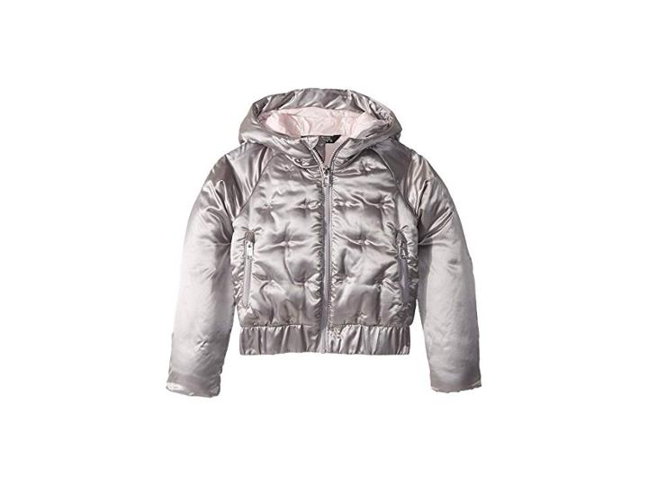 The North Face Kids Mashup Hoodie (little Kids/big Kids) (metallic Silver) Girl's Sweatshirt