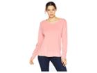 Mod-o-doc Cotton Interlock Sweatshirt With Asymmetrical Front Slit (rose Petal) Women's Sweatshirt
