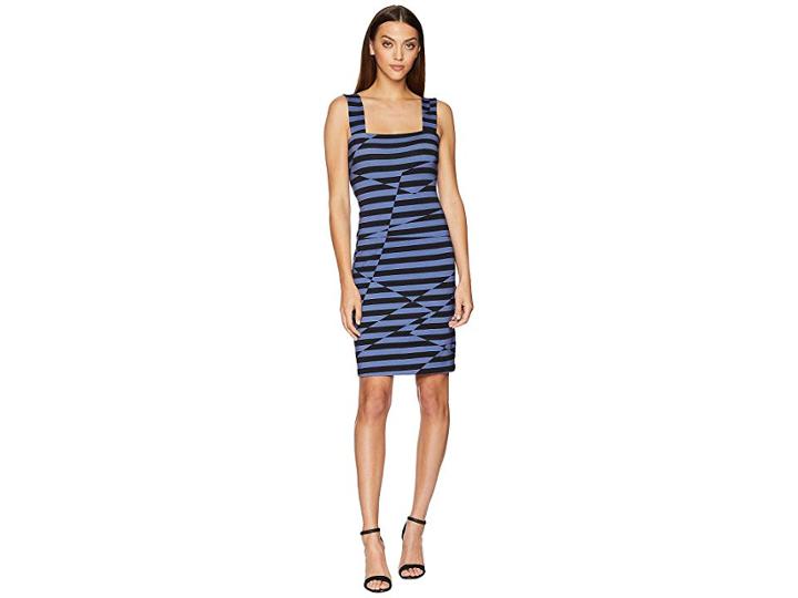 Nicole Miller Lace-up Dress (black/blue) Women's Dress