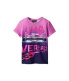 Versace Kids Short Sleeve Logo Car Graphic T-shirt (toddler/little Kids) (pink/multi) Girl's T Shirt