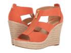 Michael Michael Kors Damita Wedge (tangerine Small Weave Canvas/jute) Women's Wedge Shoes