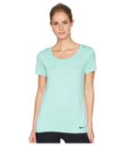 Nike Dry Legend Cross-dye Tee (light Menta/white/deep Jungle) Women's Short Sleeve Pullover