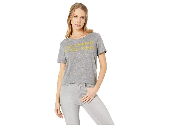 Chaser Whiskey Friend Tri-blend Short Sleeve Crew Neck Tee (streaky Grey) Women's T Shirt