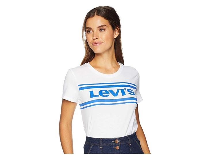 Levi's(r) Womens Perfect Graphic Tee (sportswear Stripe White) Women's T Shirt