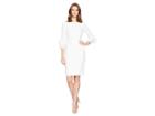 Calvin Klein Lace Chiffon Detail Bell Sleeve Sheath Dress Cd8c14jy (white) Women's Dress