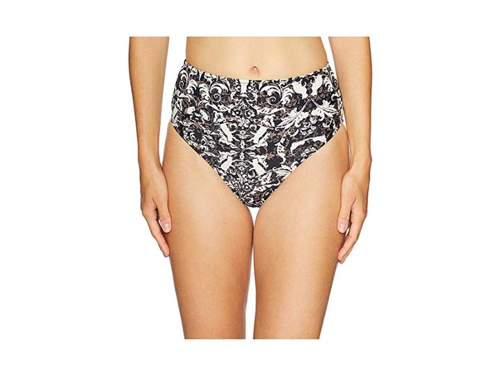Unique Vintage Daphne Swim Bottom (black/ivory Cat Damask) Women's Swimwear