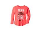 Nike Kids Train Like A Girl Modern Long Sleeve Tee (little Kids) (racer Pink) Girl's T Shirt