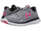Under Armour Ua Micro G(r) Velocity Rn (steel/black/harmony Red) Women's Running Shoes