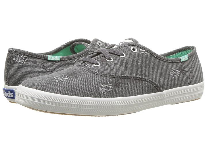 Keds Champion Pineapple Chambray (gray) Women's Lace Up Casual Shoes