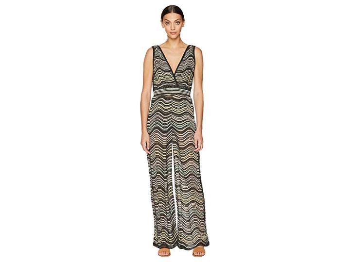M Missoni Lurex Wave Ripple Knit Jumpsuit (black) Women's Jumpsuit & Rompers One Piece