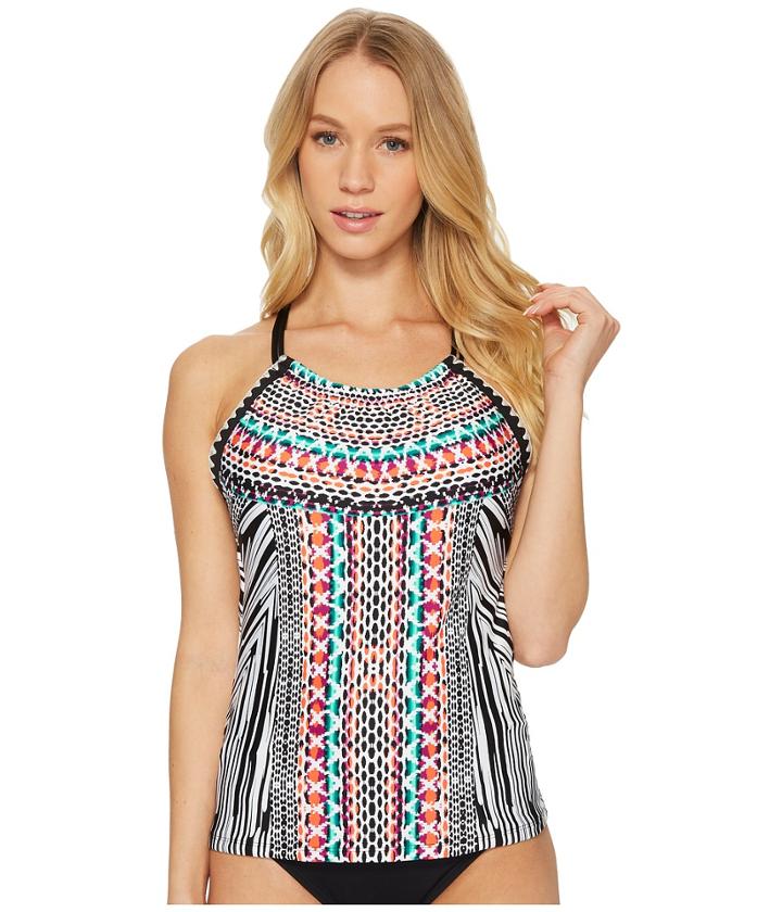 Jantzen Geo Zebra Racerback Tankini (black) Women's Swimwear