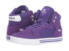 Supra Kids Vaider (little Kid/big Kid) (purple/white/white) Boys Shoes