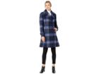 Kenneth Cole New York Skirted Brushed Plaid Wool (navy Plaid) Women's Coat