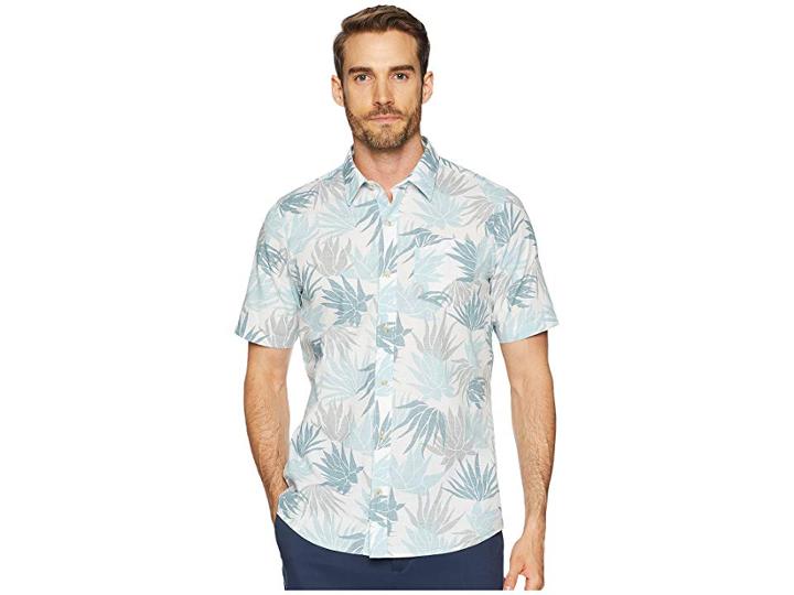 Travismathew Monocots Woven Shirt (white) Men's Short Sleeve Button Up