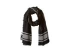 Lauren Ralph Lauren Monogrammed Border Plaid Blanket Wrap (black/ivory) Scarves