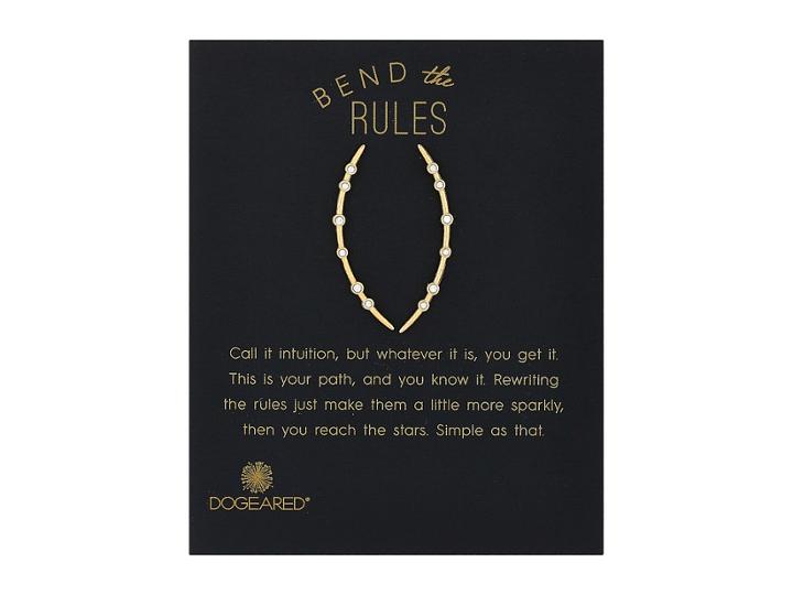 Dogeared Bend The Rules, Long Arc Stud Earrings (gold Dipped) Earring