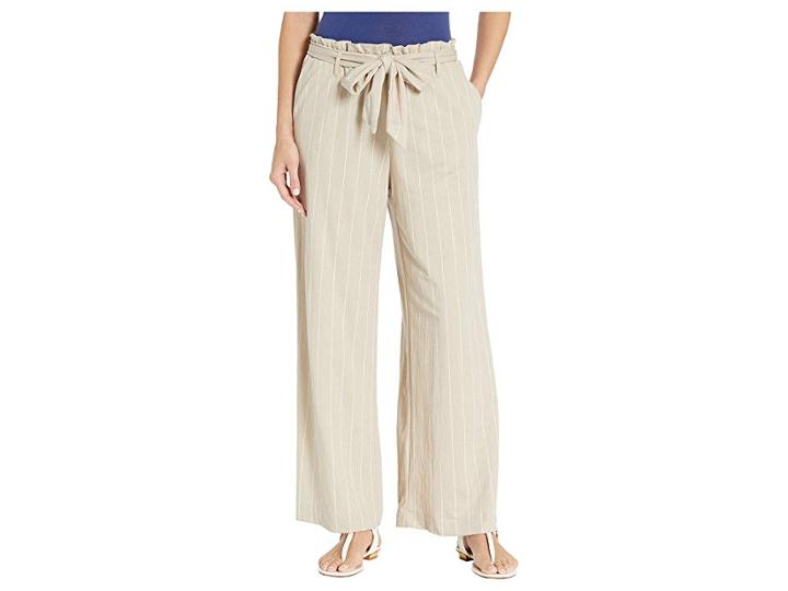Eci Striped Knit Pants W/ Self Draw String (sand) Women's Casual Pants