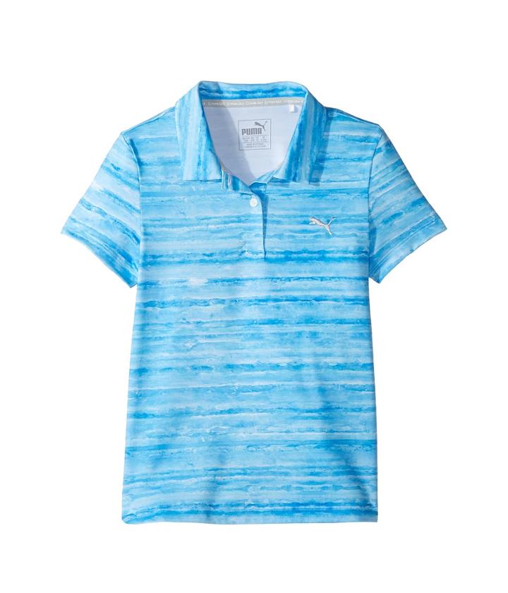Puma Golf Kids Watercolor Polo (little Kids/big Kids) (energy Turquoise/lapis Blue) Girl's Short Sleeve Pullover