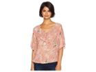 Sanctuary Nicola Ruffle Lace-up Top (canyon Tapestry) Women's Clothing
