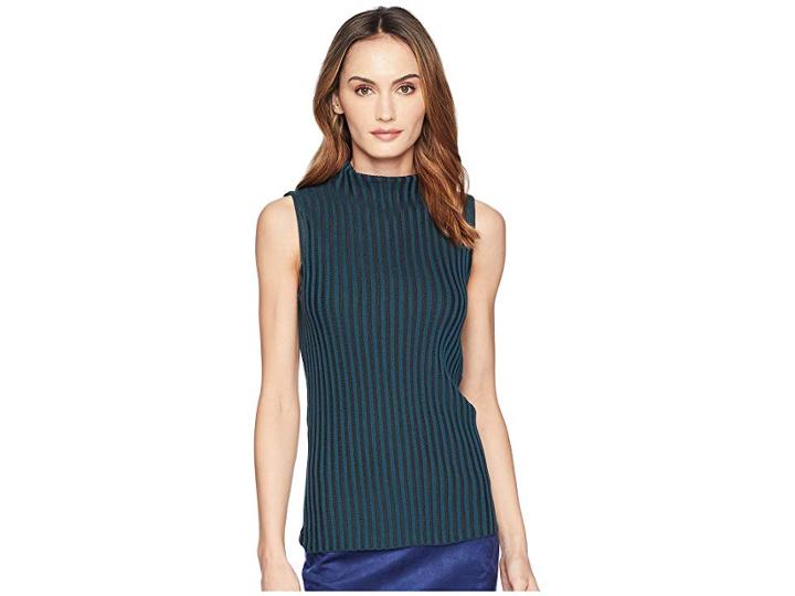 Kenneth Cole New York Solid Mock Sweater (petrol) Women's Sweater