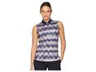 Callaway Trilogy Print Sleeveless Polo (peacoat) Women's Sleeveless