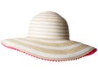 Collection Xiix Striped Floppy With Pom Trim (pink) Caps