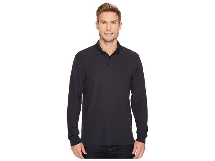 Under Armour Ua Tac Performance Polo Long Sleeve (dark Navy Blue) Men's Long Sleeve Pullover