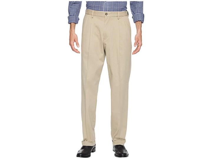 Dockers Comfort Khaki D3 Classic Fit Pleated Pants (british Khaki) Men's Clothing