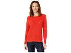Vince Camuto Long Sleeve Lace Back Mock Neck Cable Sweater (mandarin Red) Women's Sweater