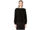 Eileen Fisher Round Neck Ribbed Top (black) Women's Sweater