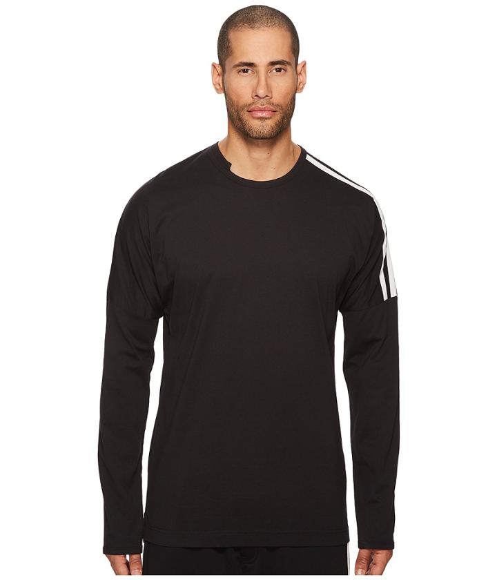 Adidas Y-3 By Yohji Yamamoto 3 Stripes Long Sleeve T-shirt (black/core White) Men's T Shirt