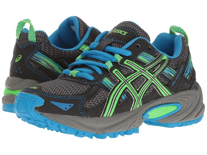 Asics Kids Gel-venture(r) 5 Gs (little Kid/big Kid) (aluminum/green Gecko/diva Blue) Boys Shoes