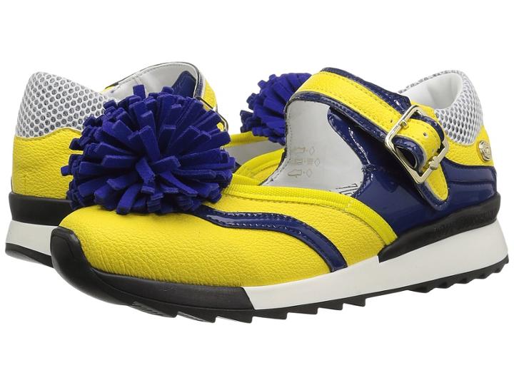 Love Moschino Sneaker W/ Pom Pom (yellow/blue) Women's Shoes